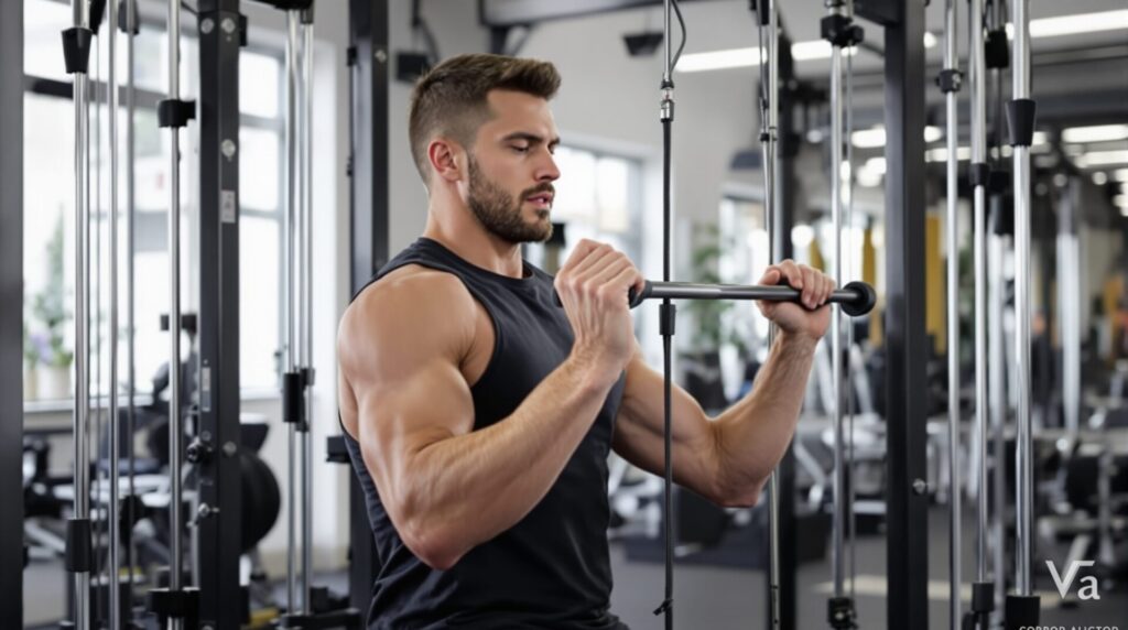 exercice arrière épaule poulie