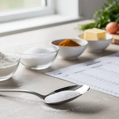 gramme dans une cuillère à soupe